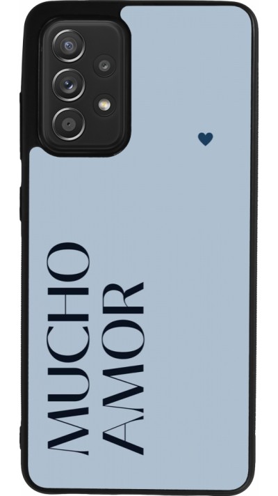 Samsung Galaxy A52 Case Hülle - Silikon schwarz Valentine 2024 mucho amor azul