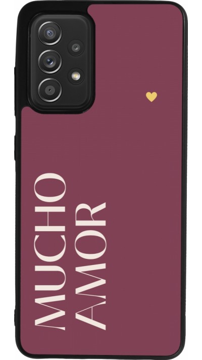 Samsung Galaxy A52 Case Hülle - Silikon schwarz Valentine 2024 mucho amor rosado