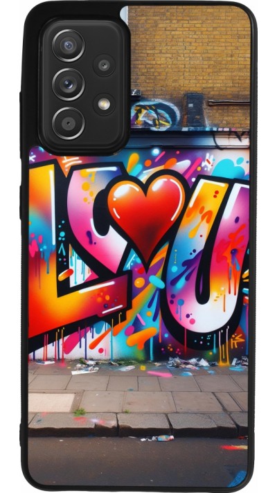 Samsung Galaxy A52 Case Hülle - Silikon schwarz Valentin 2025 Liebe U Tag
