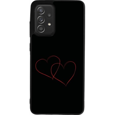 Samsung Galaxy A52 Case Hülle - Silikon schwarz Valentine 2023 attached heart