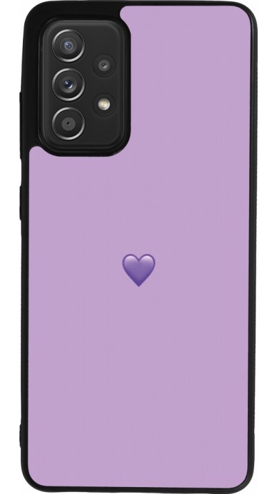 Samsung Galaxy A52 Case Hülle - Silikon schwarz Valentine 2023 purpule single heart