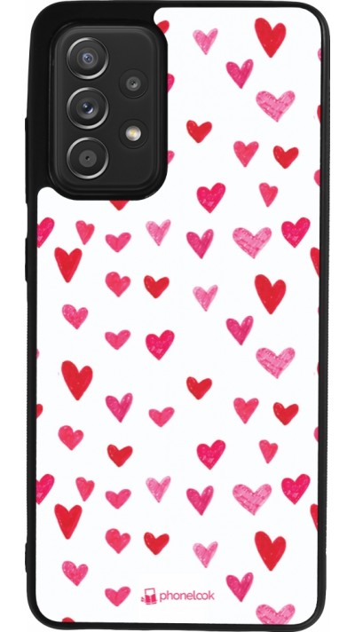 Samsung Galaxy A52 Case Hülle - Silikon schwarz Valentine 2022 Many pink hearts