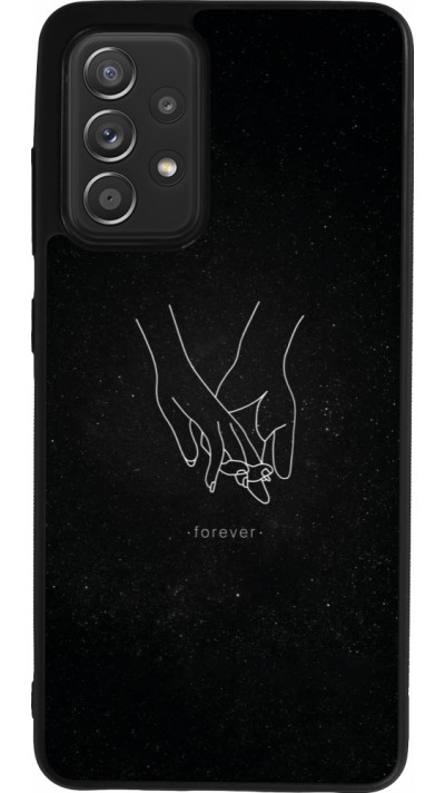 Samsung Galaxy A52 Case Hülle - Silikon schwarz Valentine 2023 hands forever