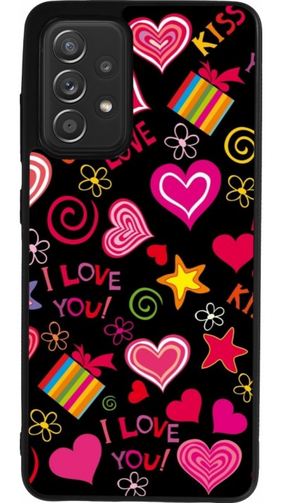 Samsung Galaxy A52 Case Hülle - Silikon schwarz Valentine 2023 love symbols