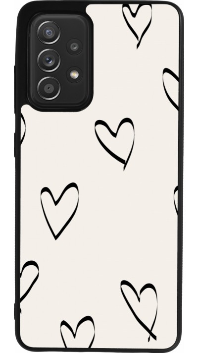 Samsung Galaxy A52 Case Hülle - Silikon schwarz Valentine 2023 minimalist hearts