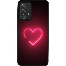 Samsung Galaxy A52 Case Hülle - Silikon schwarz Valentine 2023 single neon heart