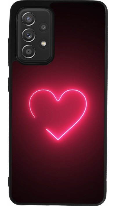 Samsung Galaxy A52 Case Hülle - Silikon schwarz Valentine 2023 single neon heart