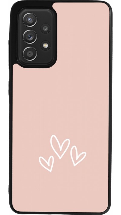 Samsung Galaxy A52 Case Hülle - Silikon schwarz Valentine 2023 three minimalist hearts