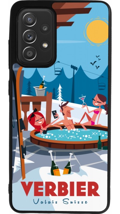 Samsung Galaxy A52 Case Hülle - Silikon schwarz Verbier Mountain Jacuzzi