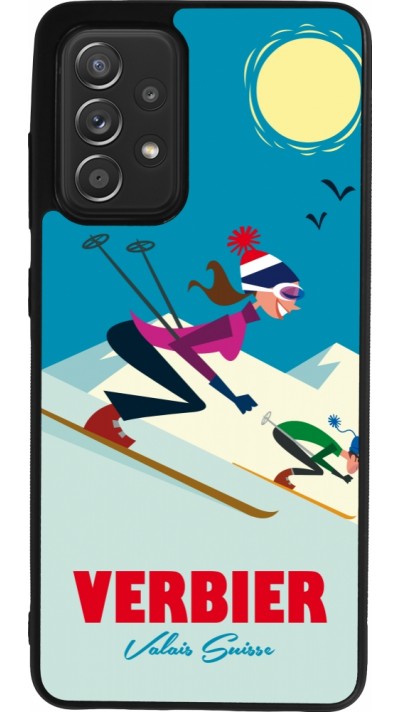 Samsung Galaxy A52 Case Hülle - Silikon schwarz Verbier Ski Downhill