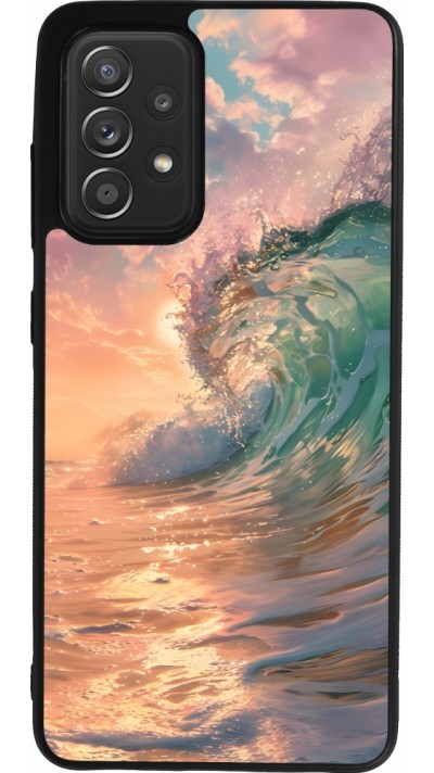 Samsung Galaxy A52 Case Hülle - Silikon schwarz Wave Sunset