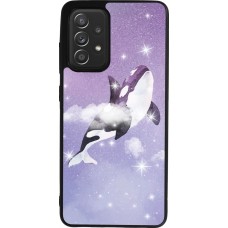 Samsung Galaxy A52 Case Hülle - Silikon schwarz Whale in sparking stars