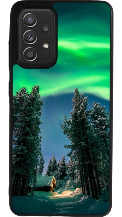 Samsung Galaxy A52 Case Hülle - Silikon schwarz Winter 22 Northern Lights