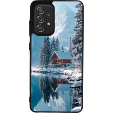 Samsung Galaxy A52 Case Hülle - Silikon schwarz Winter 25 Winter house forest day