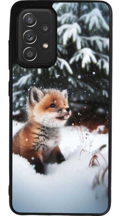 Samsung Galaxy A52 Case Hülle - Silikon schwarz Weihnachten 2023 Fuechslein Tanne