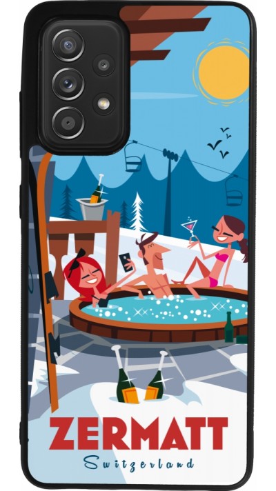 Coque Samsung Galaxy A52 - Silicone rigide noir Zermatt Mountain Jacuzzi