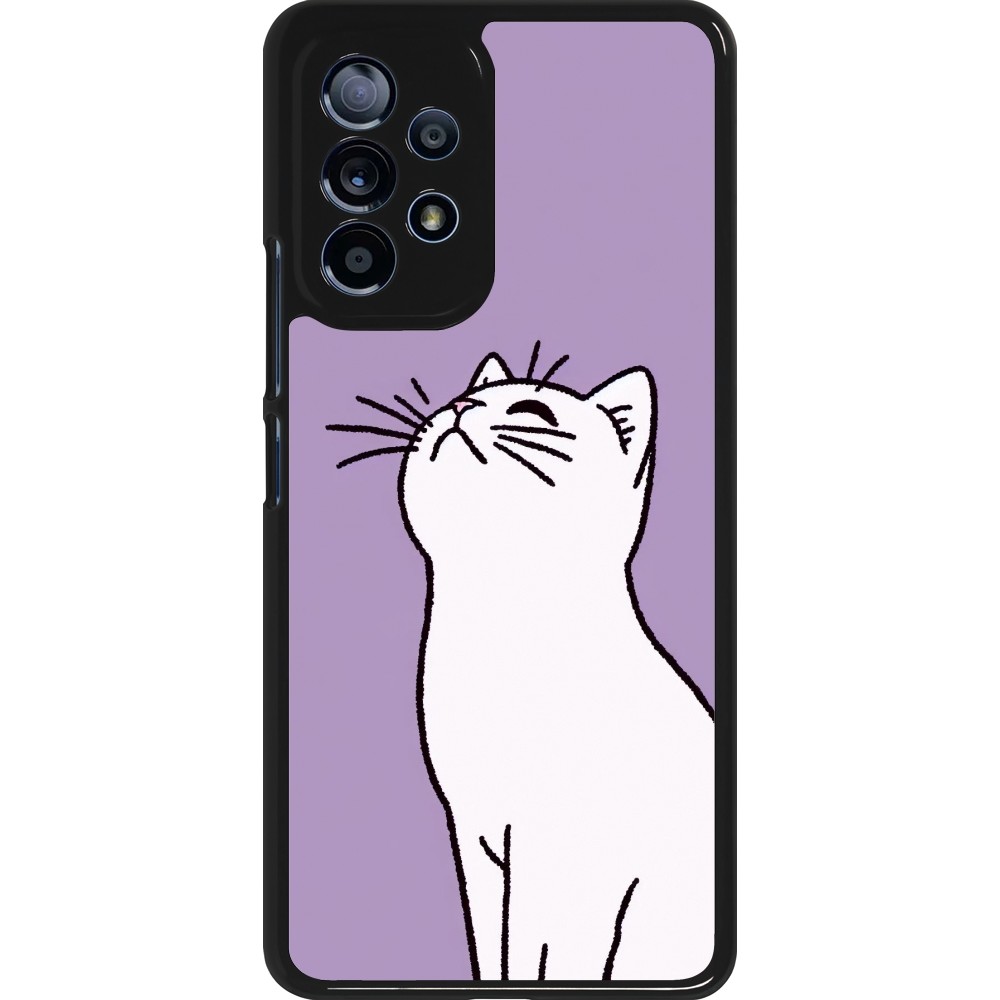 Coque Samsung Galaxy A53 5G - Chat sur fond violet