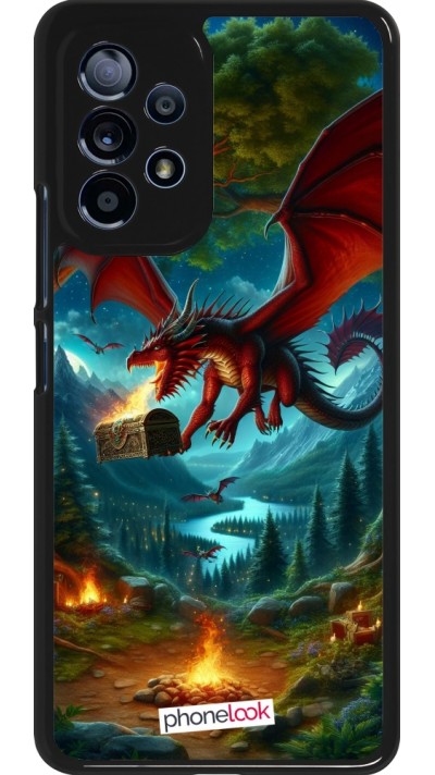 Samsung Galaxy A53 5G Case Hülle - Drache Fliegend Wald Schatz
