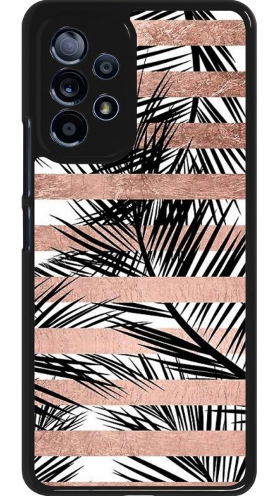 Samsung Galaxy A53 5G Case Hülle - Palm trees gold stripes