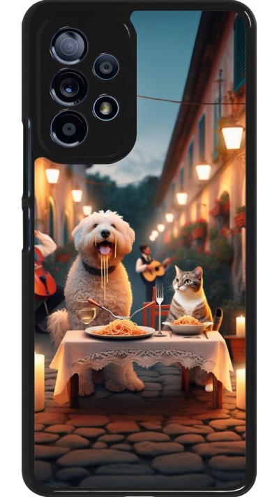 Samsung Galaxy A53 5G Case Hülle - Valentin 2024 Hund & Katze Kerzenlicht