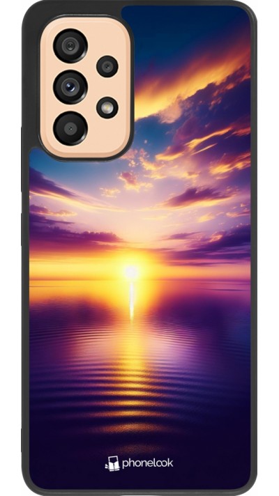 Samsung Galaxy A53 5G Case Hülle - Silikon schwarz Sonnenuntergang gelb violett