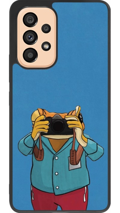 Coque Samsung Galaxy A53 5G - Silicone rigide noir Frog with camera DTMF