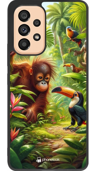 Samsung Galaxy A53 5G Case Hülle - Silikon schwarz Tropischer Dschungel Tayrona