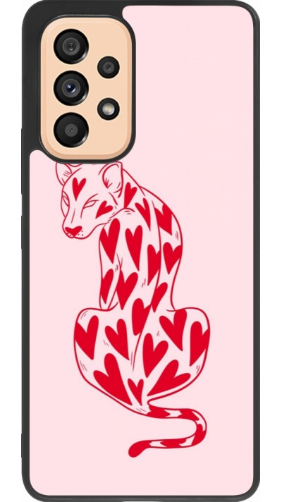 Samsung Galaxy A53 5G Case Hülle - Silikon schwarz Leopard with hearts 2026