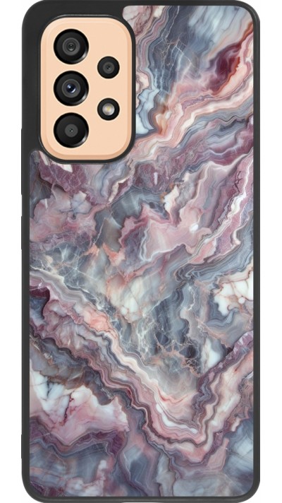 Samsung Galaxy A53 5G Case Hülle - Silikon schwarz Violetter silberner Marmor