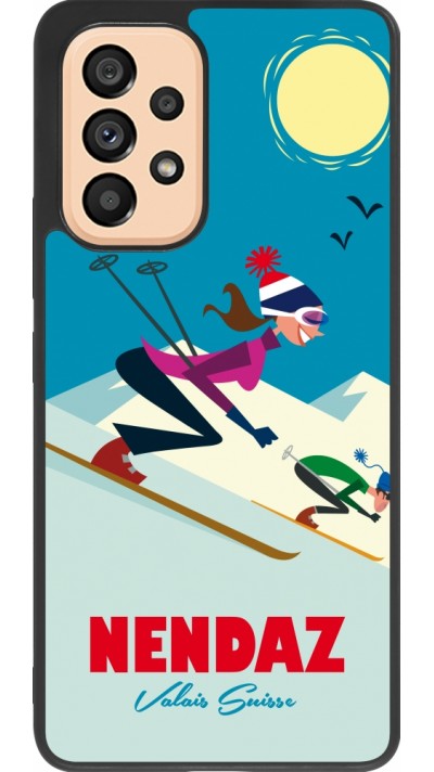 Samsung Galaxy A53 5G Case Hülle - Silikon schwarz Nendaz Ski Downhill