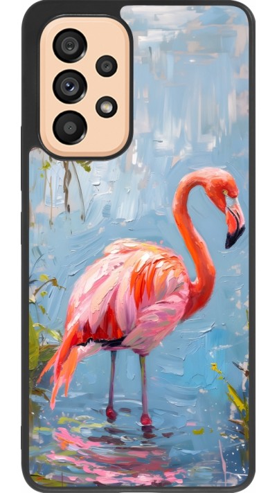 Samsung Galaxy A53 5G Case Hülle - Silikon schwarz Paint Flamingo