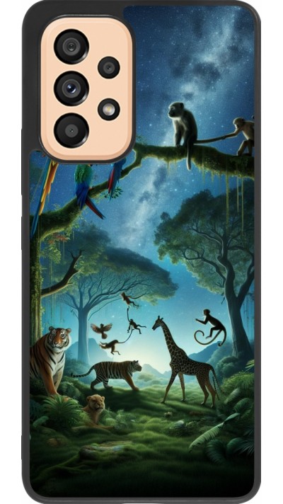 Samsung Galaxy A53 5G Case Hülle - Silikon schwarz Paradies der exotischen Tiere
