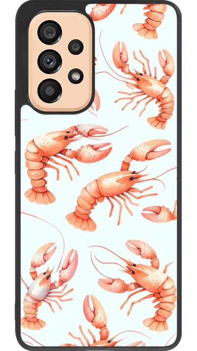 Samsung Galaxy A53 5G Case Hülle - Silikon schwarz Muster von pastellfarbenen Hummern