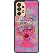 Samsung Galaxy A53 5G Case Hülle - Silikon schwarz Psychedelic pink mushroom