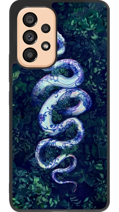 Samsung Galaxy A53 5G Case Hülle - Silikon schwarz Snake Blue Anaconda