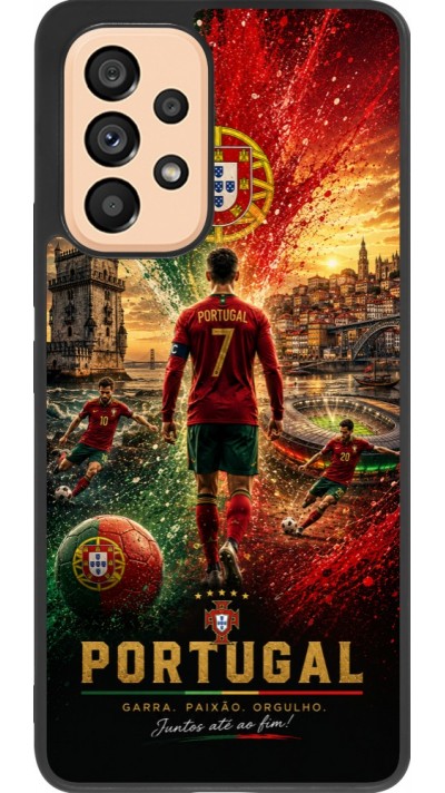 Samsung Galaxy A53 5G Case Hülle - Silikon schwarz Fussball Portugal splash 2026