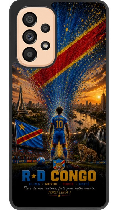 Samsung Galaxy A53 5G Case Hülle - Silikon schwarz Fussball Demokratische Republik Kongo splash 2026