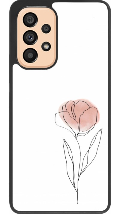 Samsung Galaxy A53 5G Case Hülle - Silikon schwarz Spring 23 minimalist flower