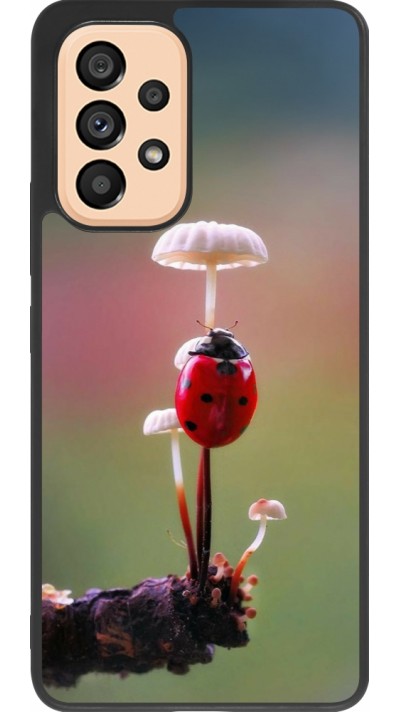 Coque Samsung Galaxy A53 5G - Silicone rigide noir Ladybird on a mushroom Spring 2026