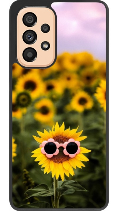 Coque Samsung Galaxy A53 5G - Silicone rigide noir Sunflower with glasses Spring 2026