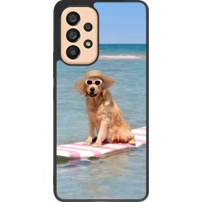 Samsung Galaxy A53 5G Case Hülle - Silikon schwarz Summer Dog on Paddle