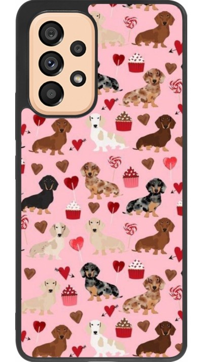 Samsung Galaxy A53 5G Case Hülle - Silikon schwarz Valentine 2024 puppy love