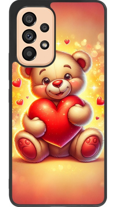 Samsung Galaxy A53 5G Case Hülle - Silikon schwarz Valentin 2024 Teddy Liebe