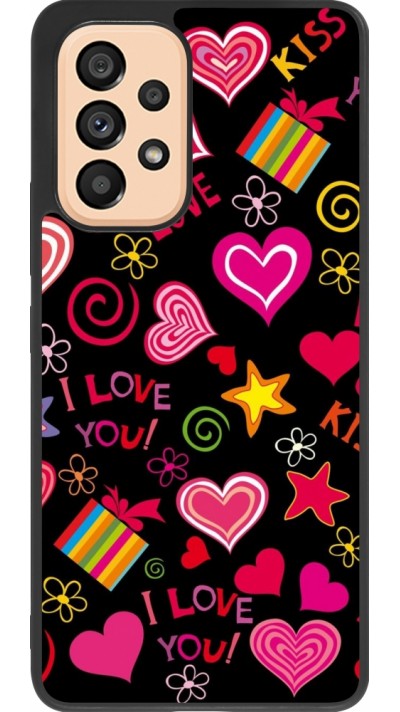 Samsung Galaxy A53 5G Case Hülle - Silikon schwarz Valentine 2023 love symbols