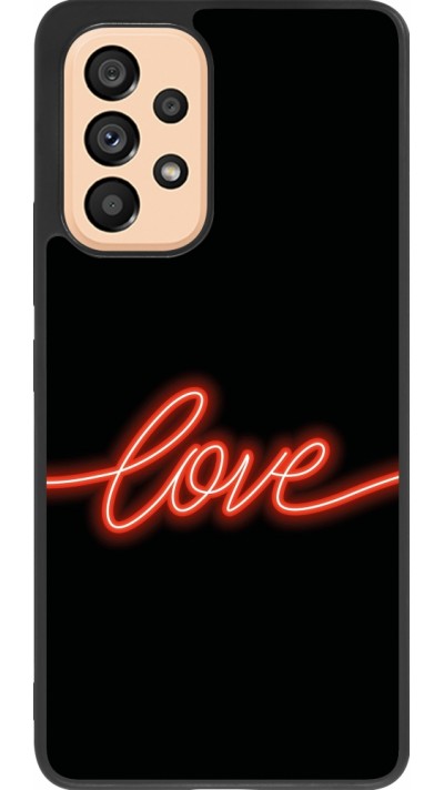 Samsung Galaxy A53 5G Case Hülle - Silikon schwarz Valentine 2023 neon love