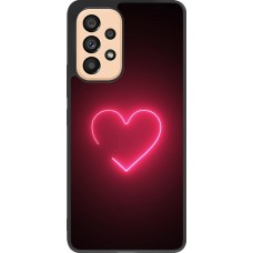 Samsung Galaxy A53 5G Case Hülle - Silikon schwarz Valentine 2023 single neon heart