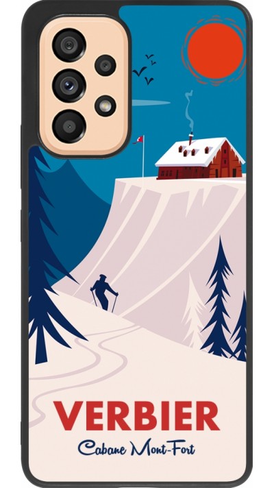 Samsung Galaxy A53 5G Case Hülle - Silikon schwarz Verbier Cabane Mont-Fort