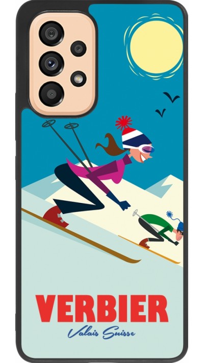 Samsung Galaxy A53 5G Case Hülle - Silikon schwarz Verbier Ski Downhill