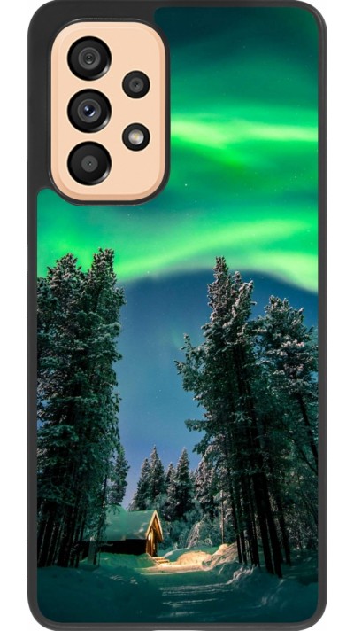 Samsung Galaxy A53 5G Case Hülle - Silikon schwarz Winter 22 Northern Lights