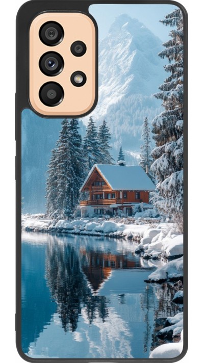 Samsung Galaxy A53 5G Case Hülle - Silikon schwarz Winter 25 Winter house forest day